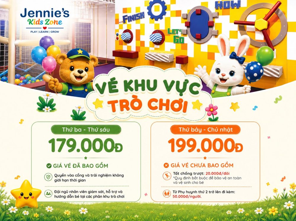 Bảng giá vé vào cổng Jennie Kids Zone
